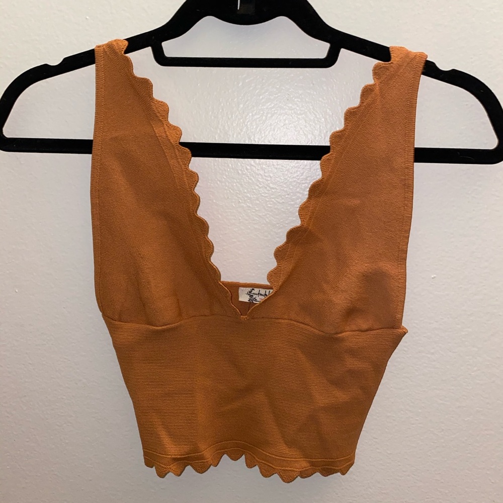 Free people orange crop top